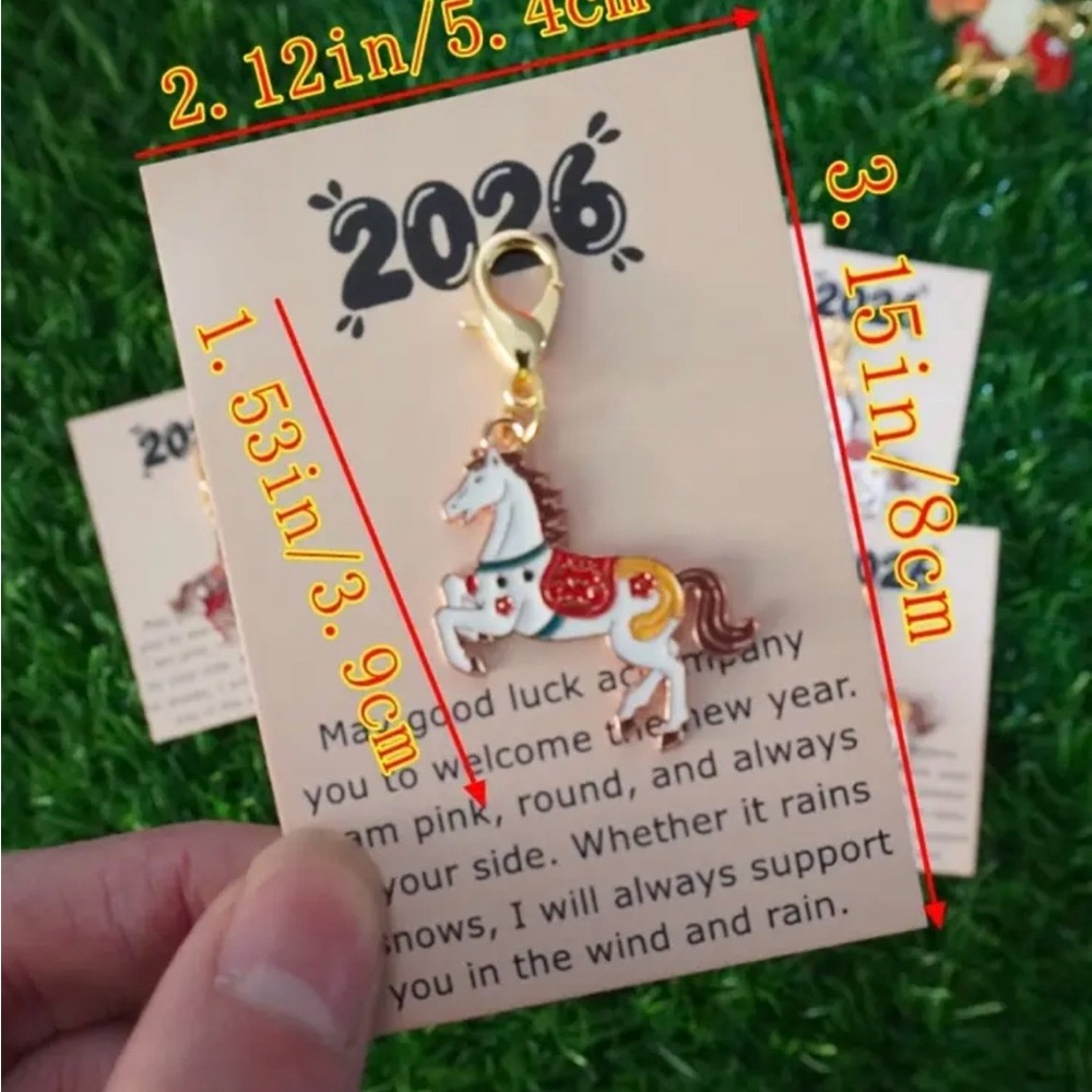 Total 2! 2026 Lunar New Year Red Horse Keychain - Picture 2 of 2